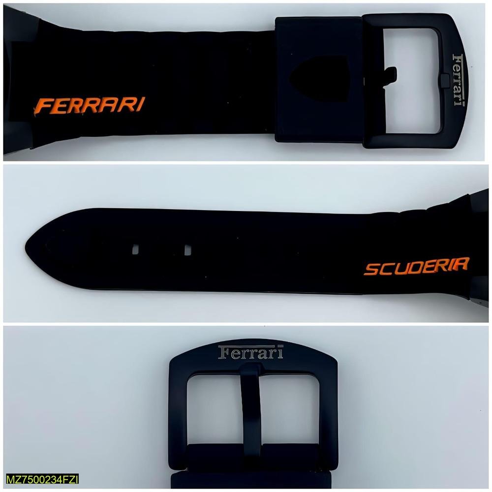 Ferrari Style Black Orange Watch for Men - Image 2
