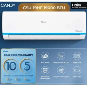 Candy - The Italian Style by Haier 1.5 Ton Heat & Cool DC Inverter Air Conditioner - CSU -19HF - High Efficiency Inverter - Energy Saving - Eco-Environment